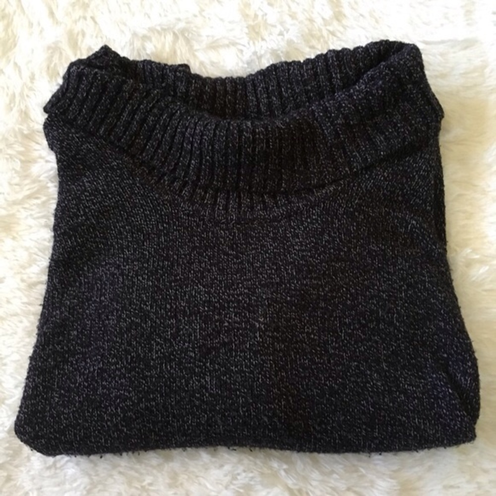 Speckled cowl-neck Karen Scott sweater